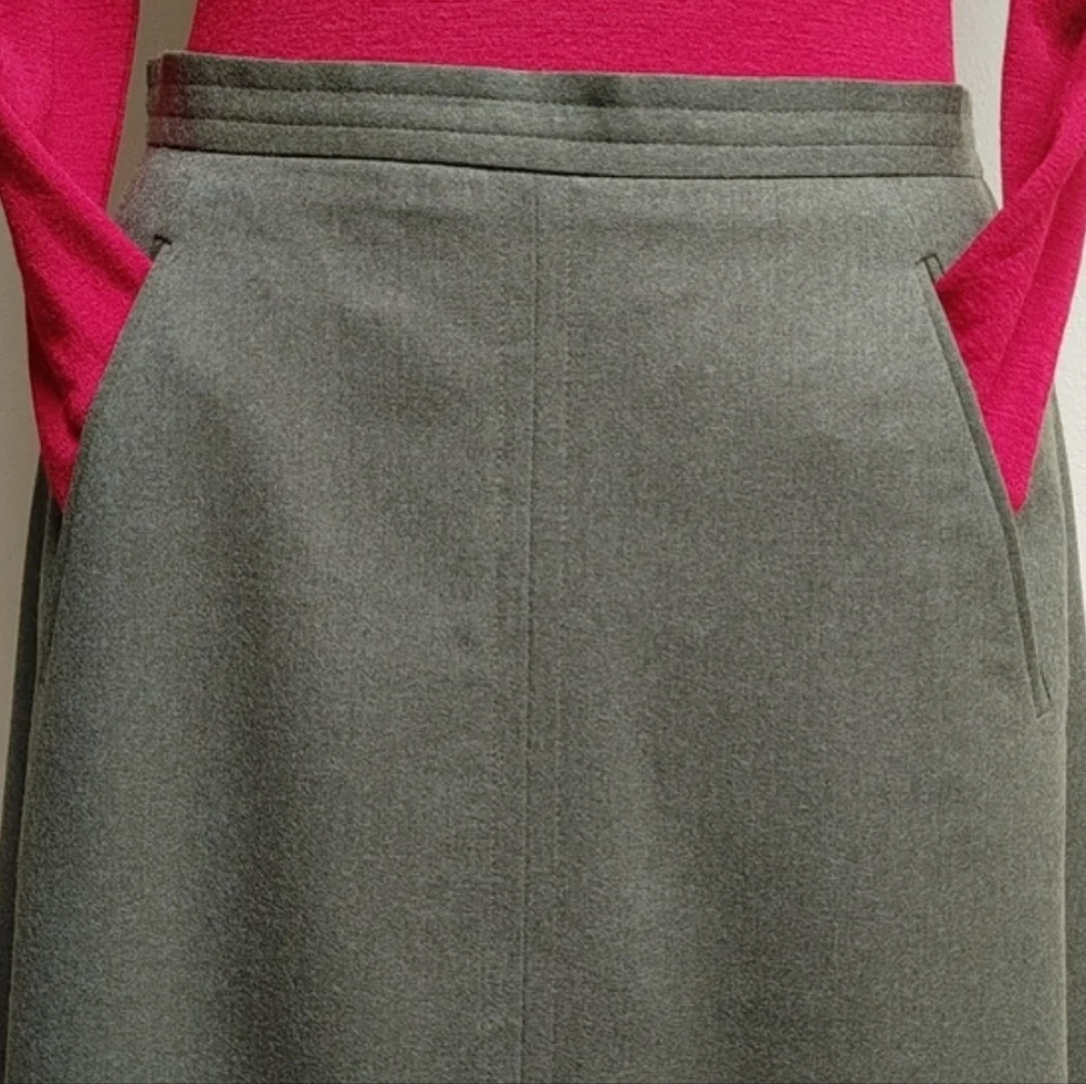 Vintage Talbots Long Green Fine Wool Riding Skirt 6 - Picture 13 of 17
